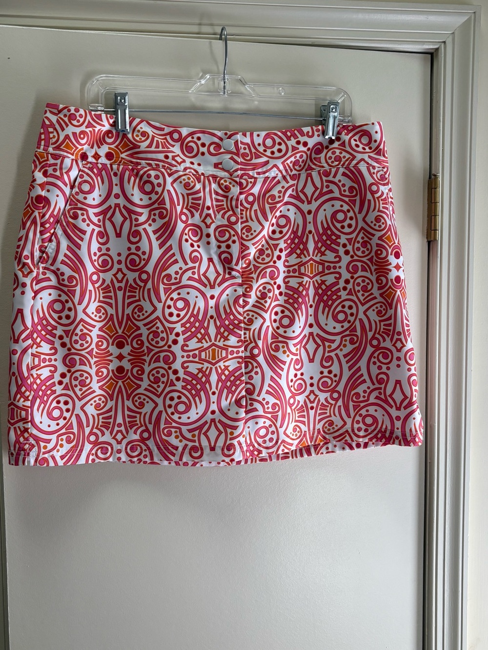 Adidas Pink/Orange and White Patterned Skort